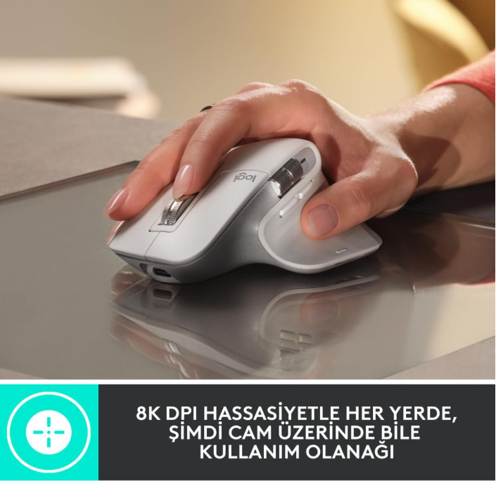 Logitech MX Master 3S Performans Kablosuz Mouse, 8.000 DPI, Sessiz, Ergonomik, Ultra Hızlı Kaydırma, Çoklu Cihaz Özelliği, Bluetooth, Logi Bolt USB Alıcı, Siyah